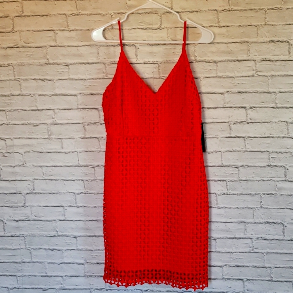 Lulu's Red Lace Cocktail Dress